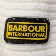 Barbour International Hoodie Pull Femme L Écru Coton Maille Nervurée Capuche