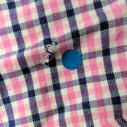 Chemise Ralph Lauren L Rose Carreaux Bleus Oxford Button Down Logo Marron