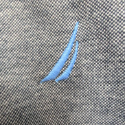 Chemise Nautica L gris coton piqué logo bleu manches courtes polo shirt
