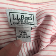 Chemise L.L. Bean blanche à rayures rouges taille L #137e