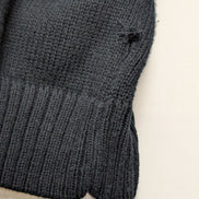 Pull Chaps Noir Pur Coton Col Boutonné & Coudières Vintage - Taille L