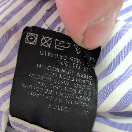 Chemise Nautica XXL Violet Rayures 100% Coton Mercerisé Logo Brodé