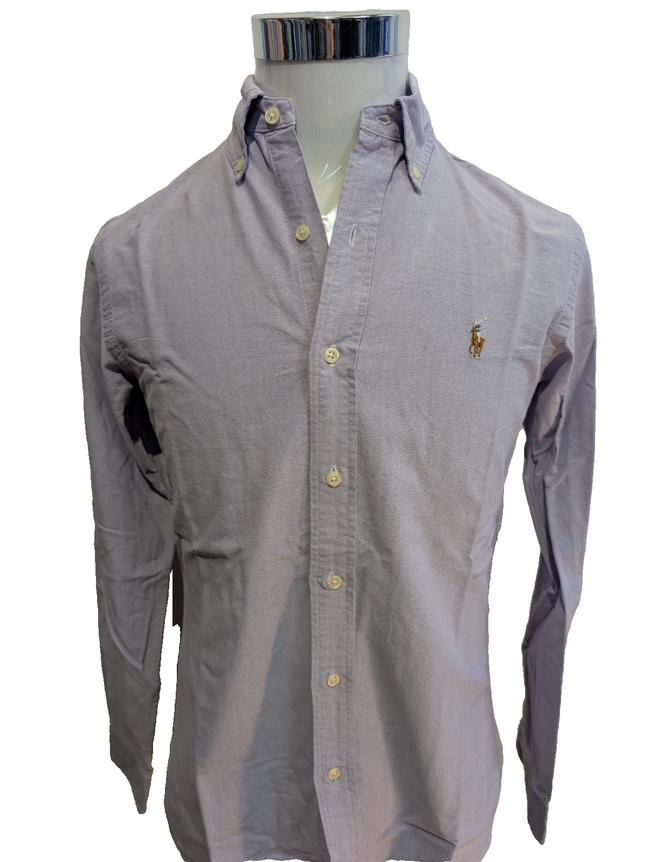 Chemise Polo Ralph Lauren Shirt XS S Custom Fit Oxford Lila Violet Button Down