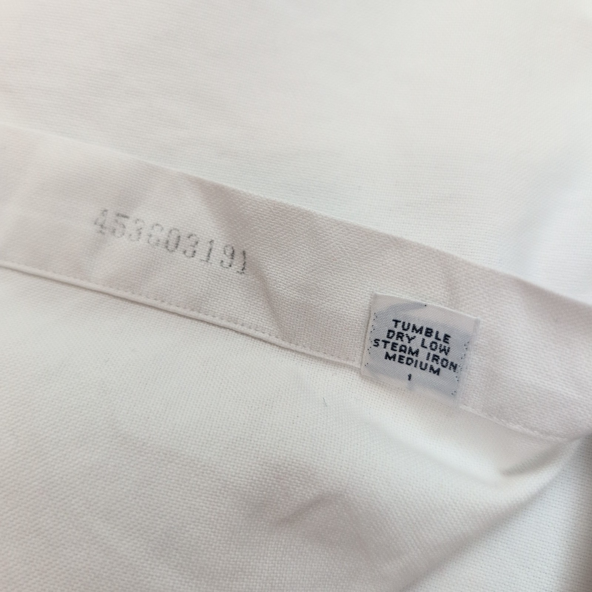 Chemise Ralph Lauren L Blanc Uni Logo Marron Made in Hong Kong manches longues