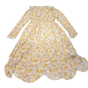 Robe CUBIC T.M Crème Fleurs Jaunes Bohème Neuve