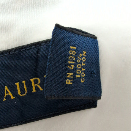 Chemise Ralph Lauren L Blanc Uni Logo Bleu Manches Courtes