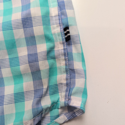 Chemise Nautica Bleu Vert À Carreaux Manches Longues Taille XL 18/20 Ans