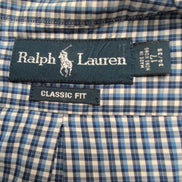 Chemise Ralph Lauren XL Classic Fit Bleue Carreaux Coton Made in Hong Kong