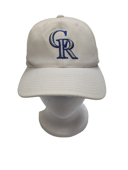 Casquette PUMA Colorado Rockies Vintage Blanche Logo Brodé Argent Bleu