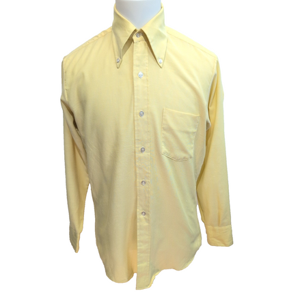 Chemise Lancer M Jaune Never Needs Ironing Button Down Vintage