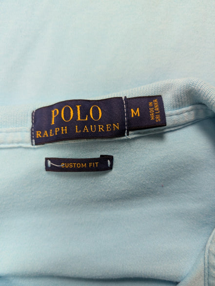 Polo manches courtes Polo Ralph Lauren M bleu turquoise logo orange Custom Fit