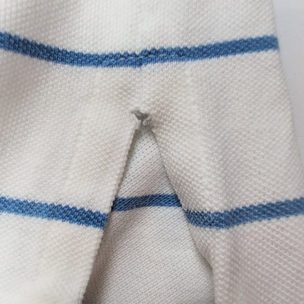 Polo Ralph Lauren Homme XL Blanc Rayures Bleues Logo Noir Polo Manches Courtes