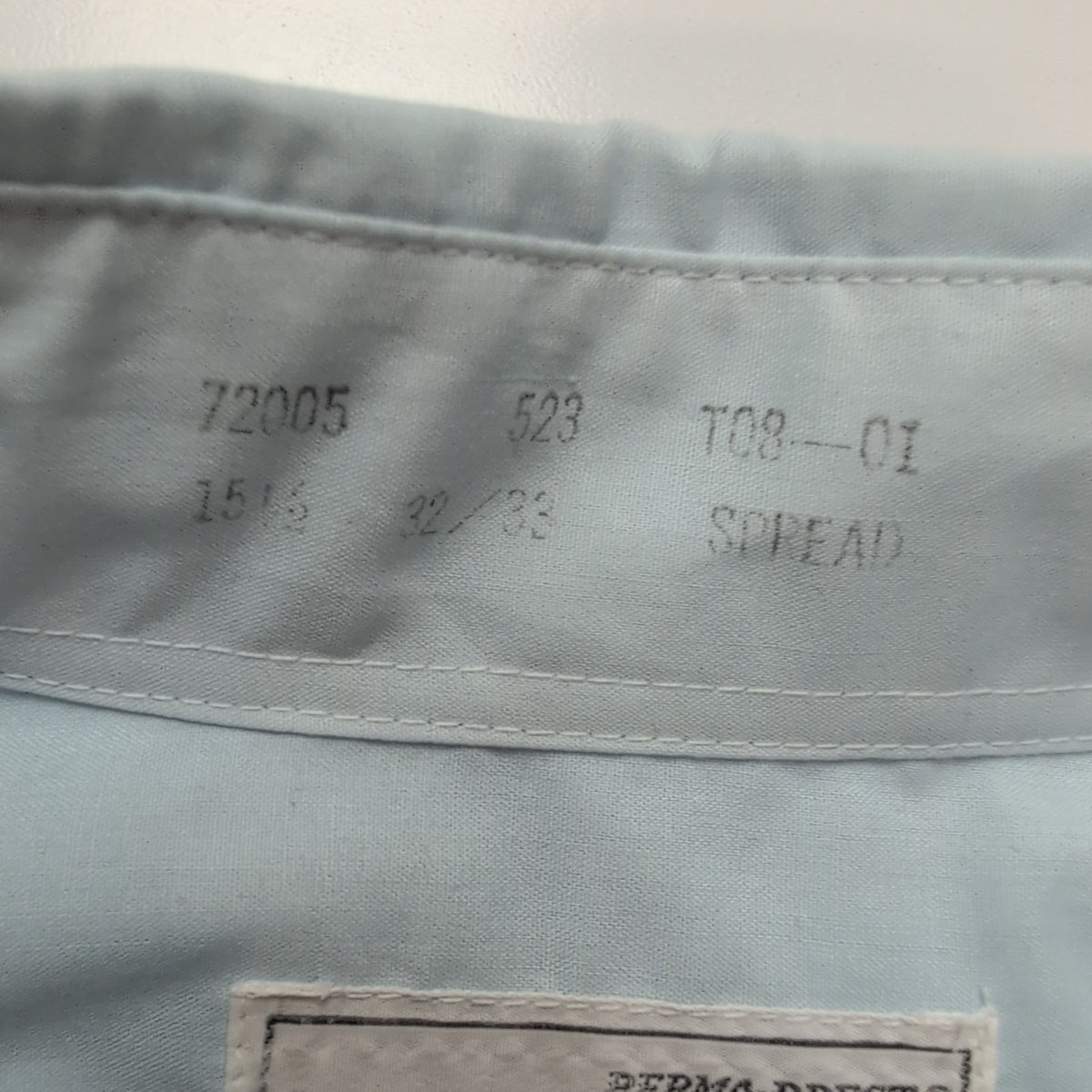 Chemise SEARS Permanent Press Vintage 70s Bleu USA Col Pointe M/L