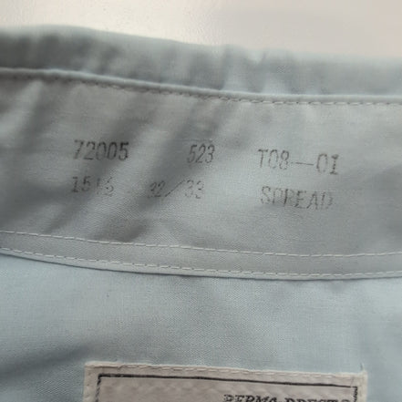 Chemise SEARS Permanent Press Vintage 70s Bleu USA Col Pointe M/L
