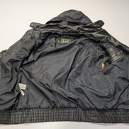 Blouson cuir noir Hi-Gear style café racer avec capuche taille S #16c