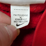 Sweat à Capuche NIKE Homme XL Rouge Logo Brodé DROITE Rare Hoodie Vintage