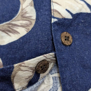 Chemise Hawaïenne VINTAGE SILK Marine & Blanc Cassé - Taille M