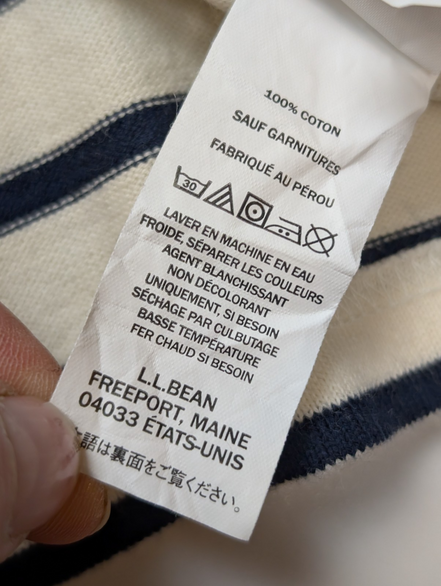 Marinière L.L. Bean Femme Blanc Cassé & Bleu Coupe Oversize - Taille M