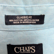 Chemise Chaps Bleu Ciel à Micro-Carreaux 1 Poche - Taille M/L