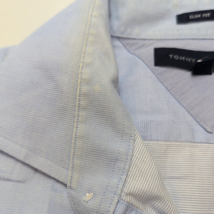 Chemise Tommy Hilfiger Bleu Clair 1 poche Taille L / XL Slim Fit