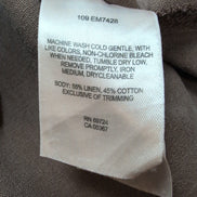 Chemise COLUMBIA Lin / Coton Homme L Marron Unie Manche Courte Poche