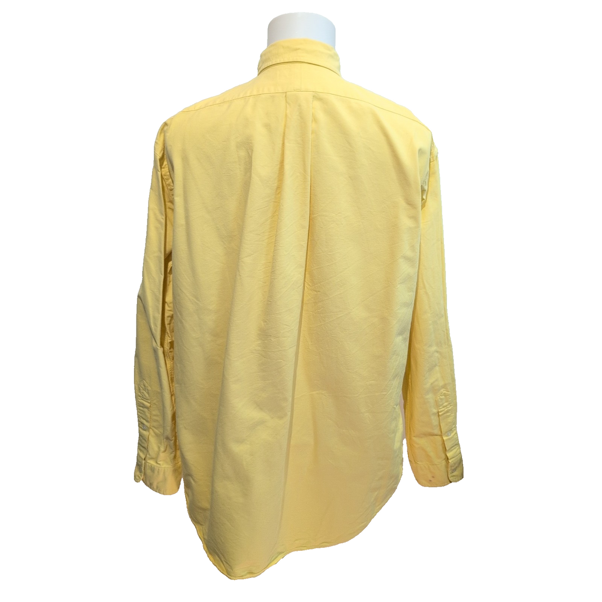 Chemise Ralph Lauren Classic Fit L Jaune Logo Bleu Clair Coton manches longues