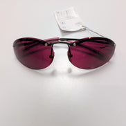 Lunettes de soleil bordeaux monture métal ovale branches fines