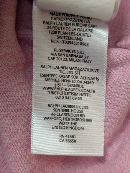 Polo manches courtes Polo Ralph Lauren Big Pony rose XXL Custom Slim Fit