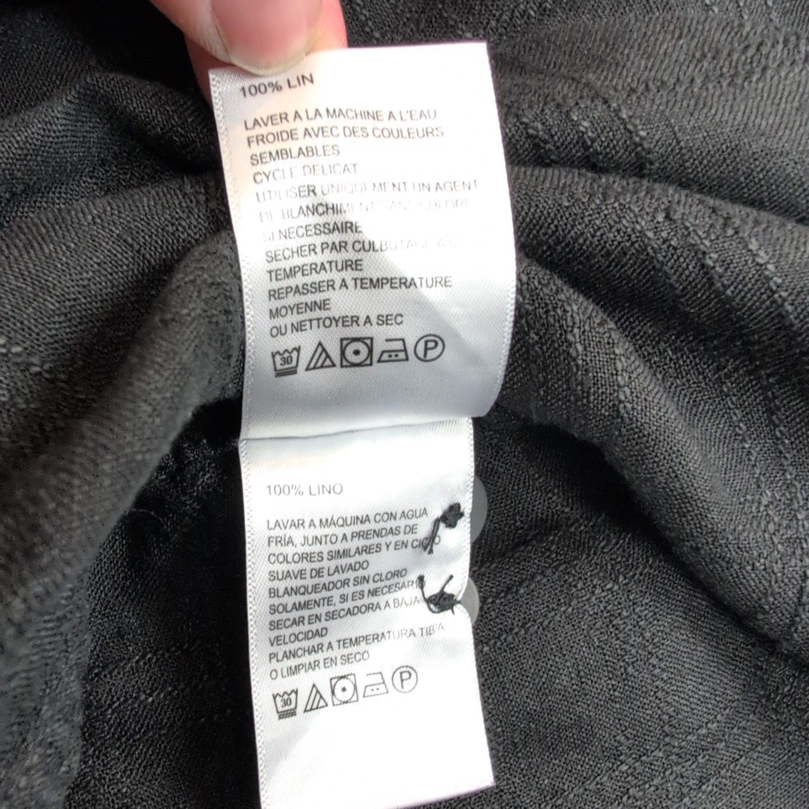 Chemise Hawaïenne Tommy Bahama Lin Noir Manches Longues L