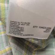 Chemise Carhartt Relaxed Fit L Vert Carreaux Manches Courtes Poches