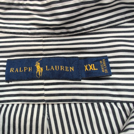 Chemise Ralph Lauren XXL Rayures Noir Blanc Logo Noir Button Down Shirt Coton