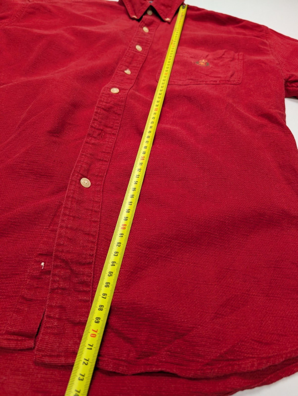 Chemise CHAPS rouge uni manches courtes taille M logo brodé 1 poche homme