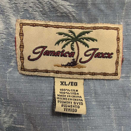 Chemise Hawaïenne Jamaica Jaxx Bleu Palmiers 100% Soie XL Bois