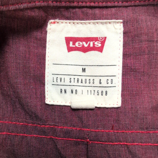 Chemise LEVI'S Homme M Bordeaux Manches Courtes Poche