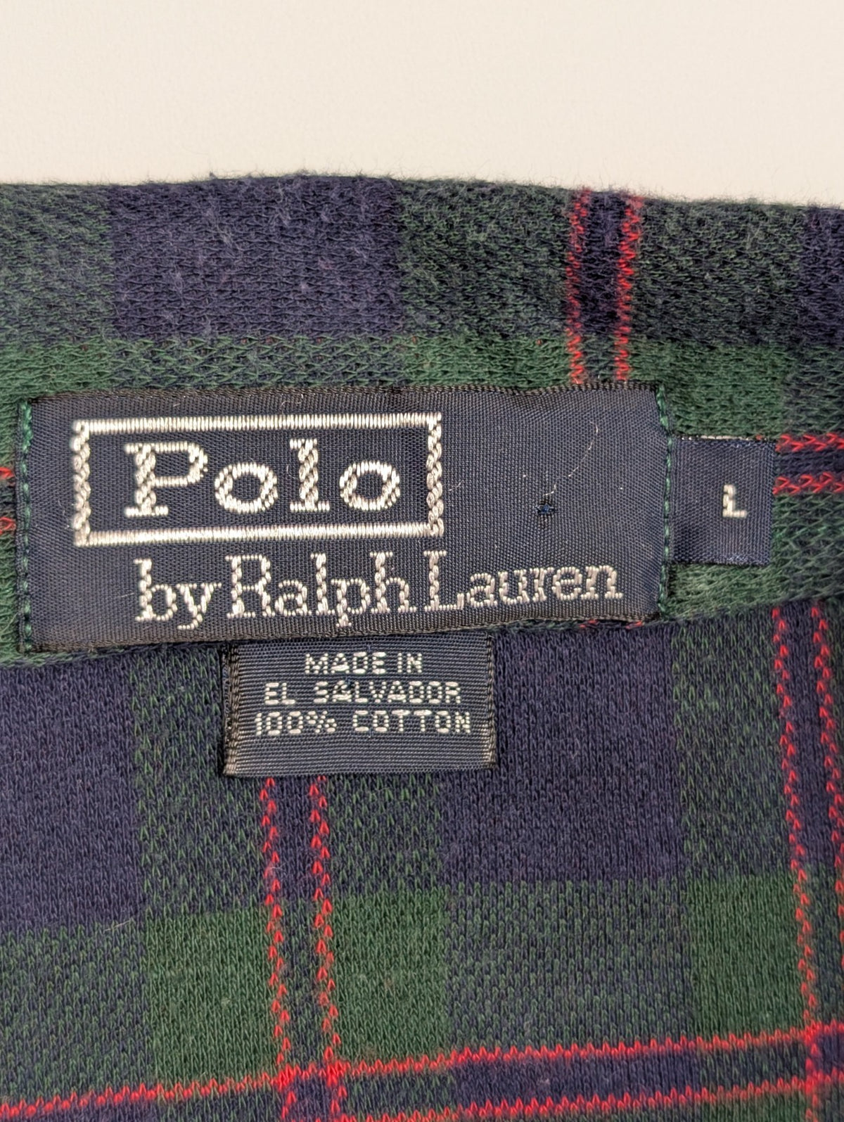 Polo manches courtes Polo Ralph Lauren L carreaux kaki bleu rouge poche coton