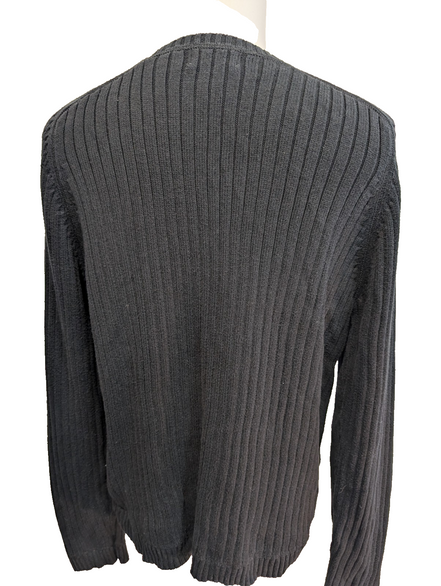 Pull Ralph Lauren Bleu Marine - Rayures Gaufrées & Côtelées - Taille XL