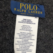 Écharpe Polo Ralph Lauren Réversible Logo Géant Laine Vierge Marine Gris Italy