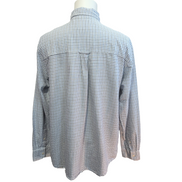 Chemise Chaps bleu blanc petits carreaux 100% coton logo brodé L