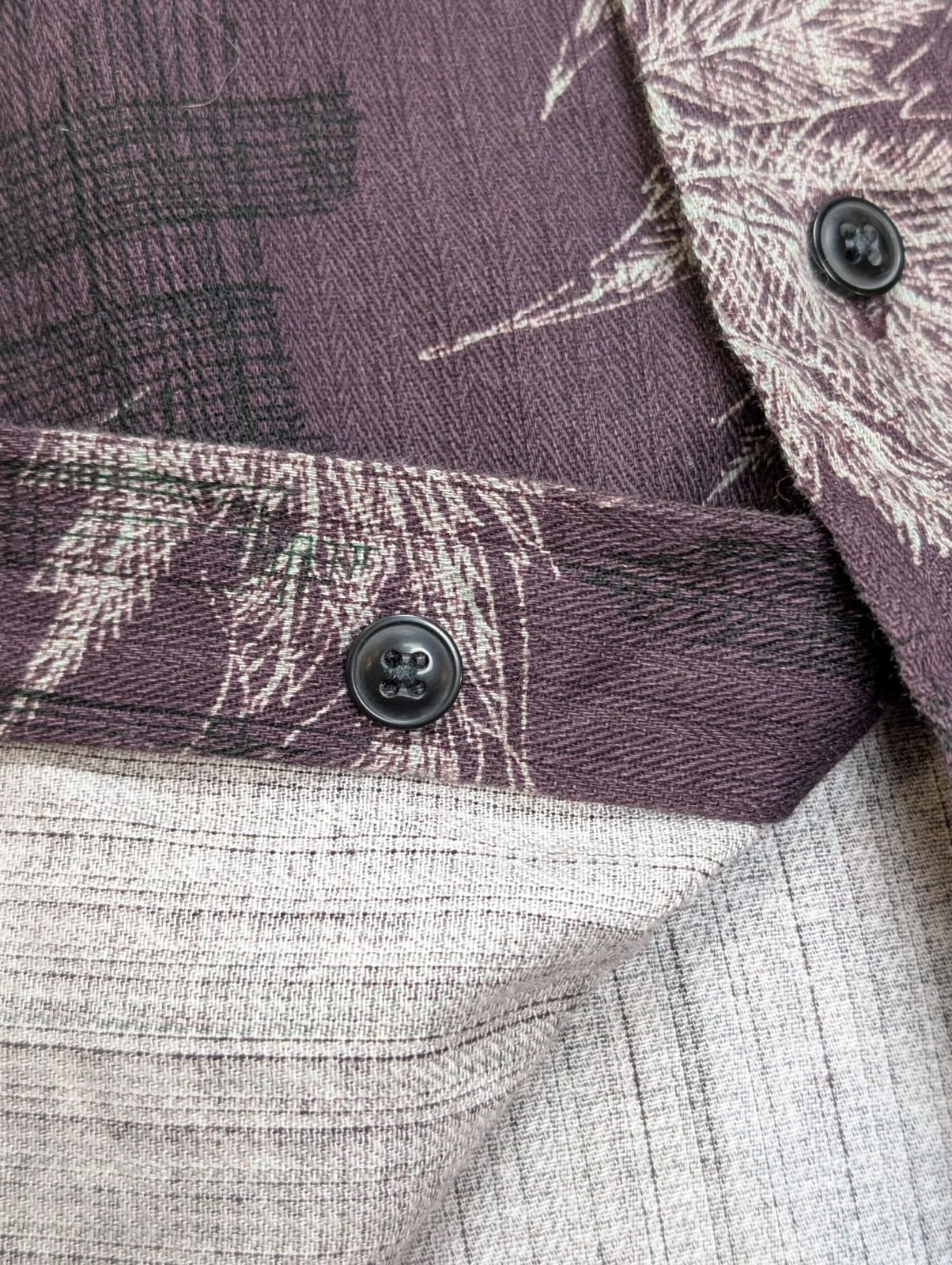👕 Chemise CHAPS Ralph Lauren XXL (2XL) Vintage 100% Coton Violet Motif Palmiers