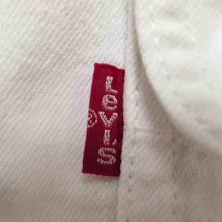 Chemise Levi's Vintage M Jean Blanc 100% Coton 2 Poches Hong Kong manches longue