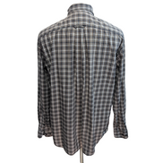 Chemise Nautica L Kaki Carreaux 100% Coton Logo Poche manches longues