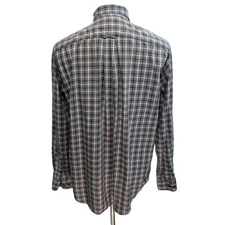 Chemise Nautica L Kaki Carreaux 100% Coton Logo Poche manches longues