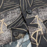 Chemise Hawaïenne Knightsbridge Noire Motif Feuillage - Taille L