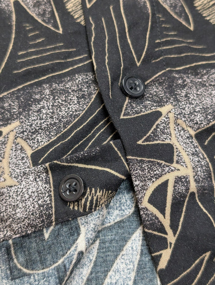 Chemise Hawaïenne Knightsbridge Noire Motif Feuillage - Taille L