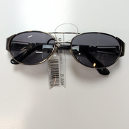 Lunettes de soleil Y2K Ovales Métal Chromé Gris Foncé Branches Larges