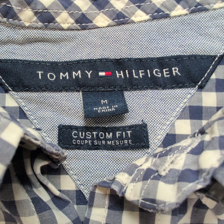 Chemise Tommy Hilfiger à Petits Carreaux Bleu et Blanc - Taille M