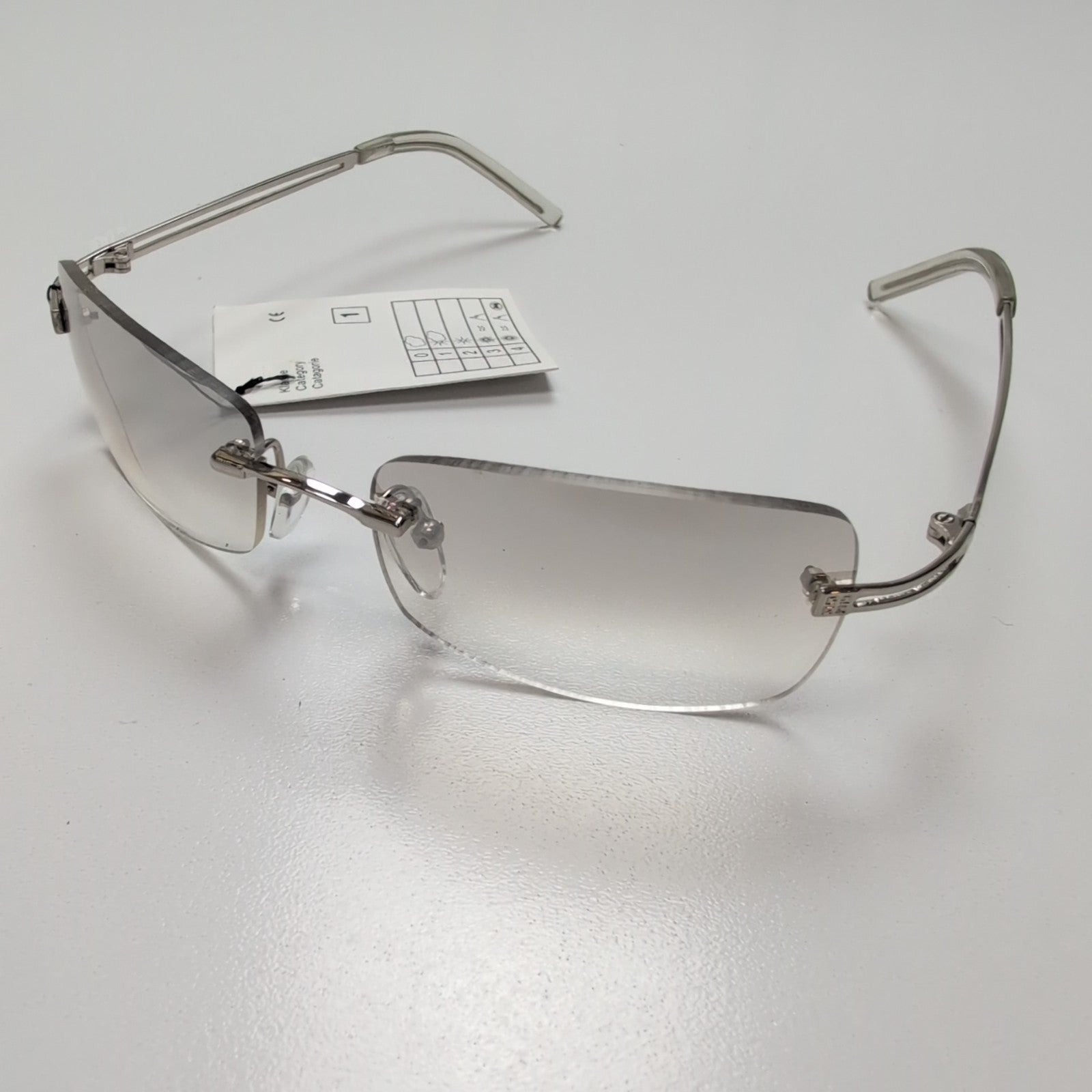 Lunettes de soleil Y2K Branche fine Sans Monture Rectangulaire Dégradé