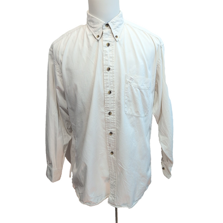 Chemise Pendleton L Blanc Cassé Coton Logo Brodé Une Poche Rare
