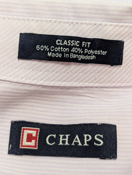 Chemise CHAPS lila violet uni manches courtes taille L Homme