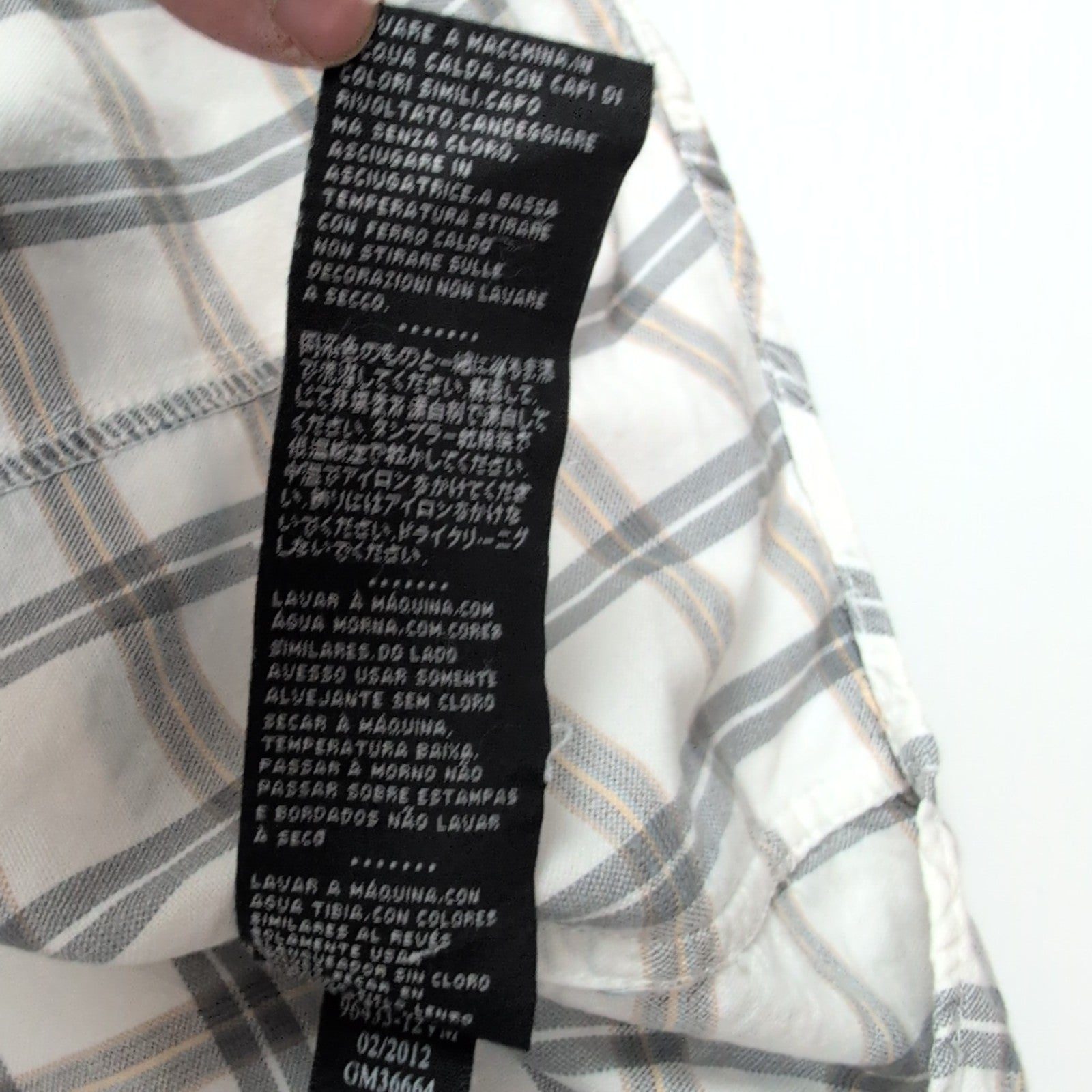 Chemise Harley Davidson L Carreaux Gris Blanc Tête de Mort manches courtes